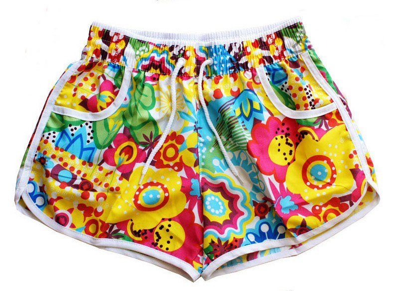 10pcs/lot Wholesale fashion women casual sunflower floral shorts lady beach shorts swimming trunks Hawaii shorts free shipping