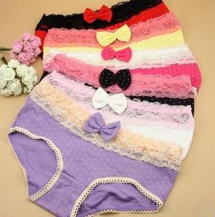 10PCS/LOT Women's Lovely Cotton Underwear Panties For Ladys 10 Colors  EX-50