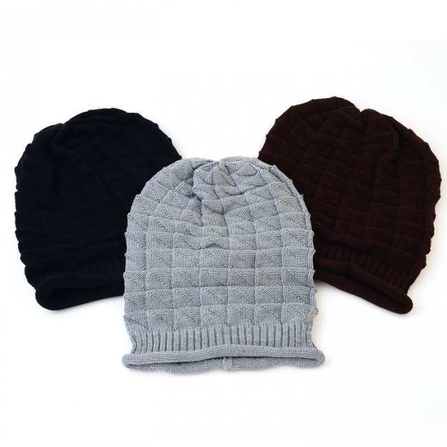 10pcs Mens Winter Knitted Slouch Hat Crochet Womens Slouchy Grey Beanie Women Baggy Black Beanies Designer Oversized Mens Caps