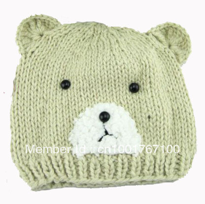 10pieces/lot Cute Women's Ladies Animal Bear Hat Knitting Cap, Free Shipping