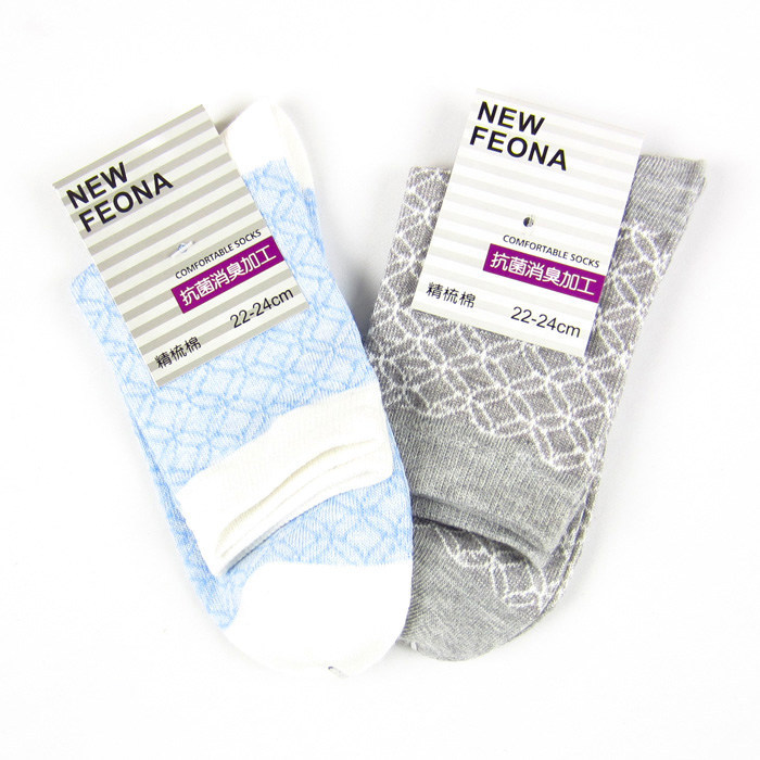 10x  New Feona coins decorative pattern women's  comfortable combed cotton socks chromophous( B203)