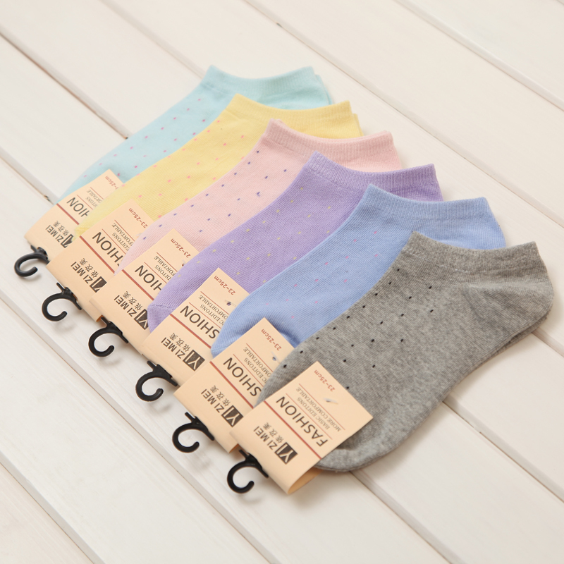 10x  Thin female  invisible  multicolour  cotton sock slippers