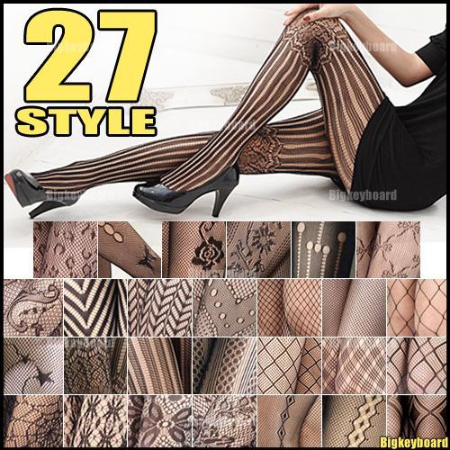 10xFashion Sexy Black Fishnet Pattern Jacquard Stockings Pantyhose Tights Free Shipping