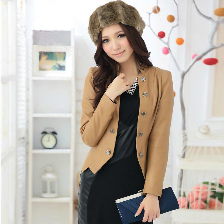 11.11 2012 autumn women's leather clothing PU leather coat suit top plus size clothing