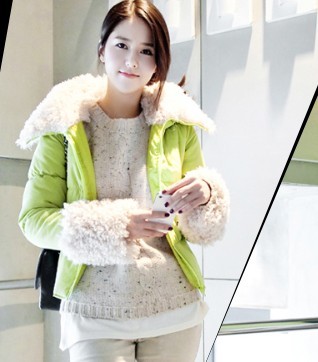 11.11 a079 autumn and winter slim berber fleece hooded short design wadded jacket cotton-padded jacket