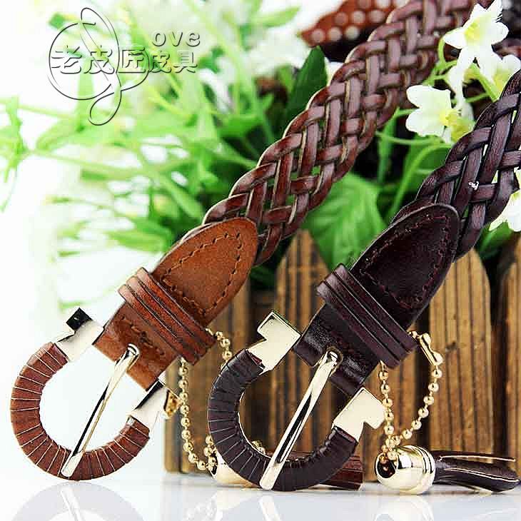 11 female knitted strap four seasons all-match women's genuine leather knitted belt strap