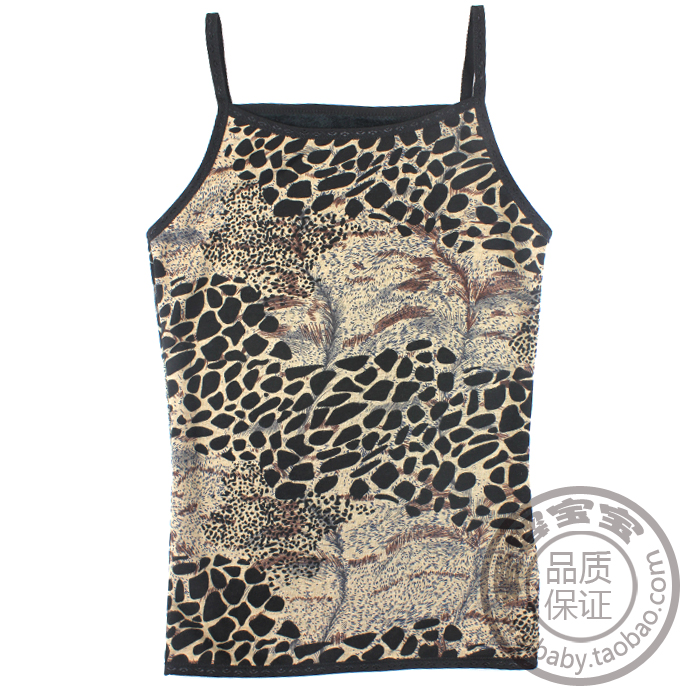 11 women's leopard print thermal vest plus velvet thickening thermal fashion spaghetti strap underwear