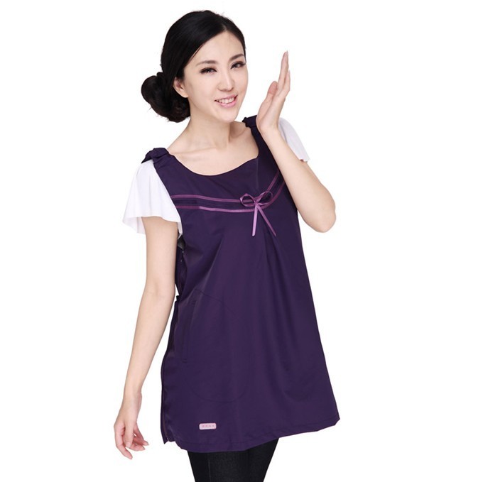 1111 mommas lengthen breathable purple ribbon shirt radiation-resistant maternity clothing