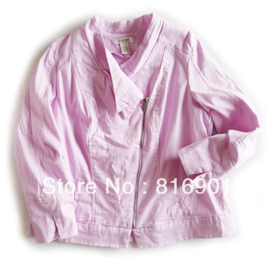 114 - 148 plus size avenue oblique zipper double collar long-sleeve outerwear 016 3