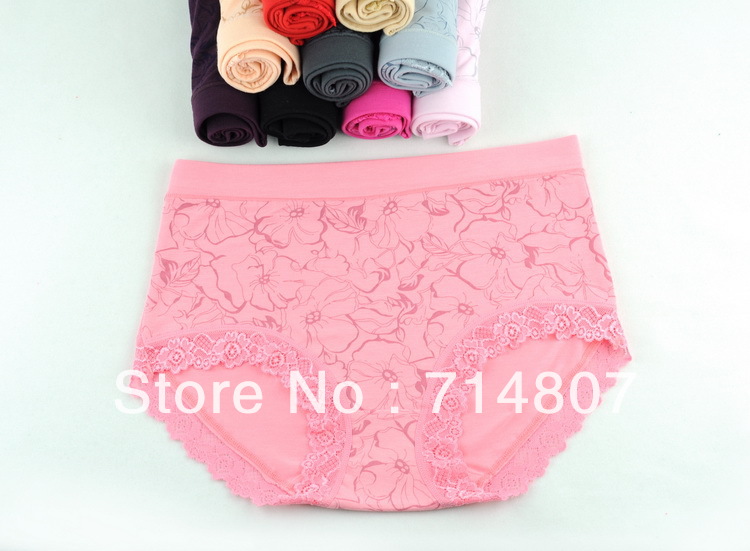 1157 large size the Miss Gao Yao bamboo fiber lace underwear women modal briefs special spike 12 colors