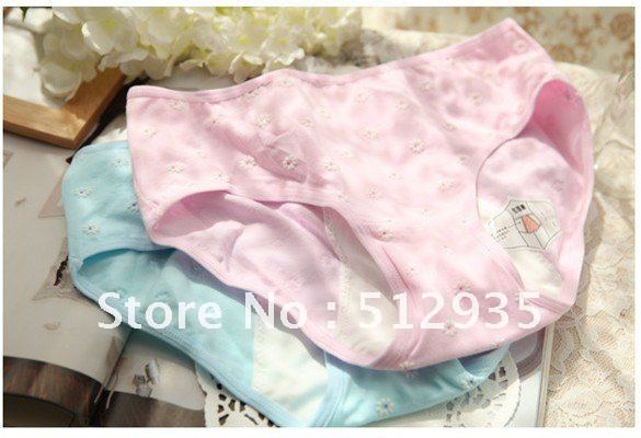 #1164 Free Shipping 10pcs/lot lady's briefs , Middle Waist Cotton Women's Physiological pants ,9 colors