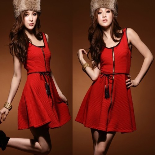 118309 leather tank dress ladies fashion dress fashion skirt