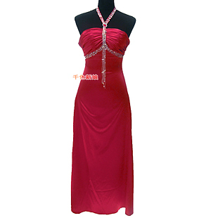 - 1186 tassel Wine red formal dress evening dress