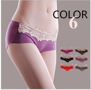 11pcs/lotGuaranteed 100%bamboo fiber Noble and soft  breathability Seamless Lace Ms underwear + free shipping +support wholesale