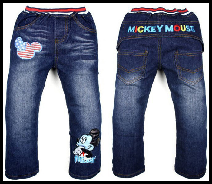 12-054 2013 new mickey mouse jeans pants for children boys and girls baby children's jeans FREE SHIPPING