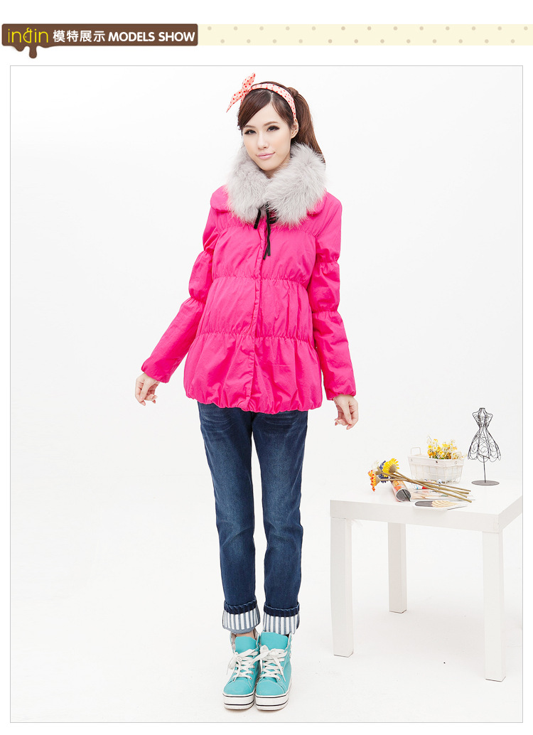 12.1 maternity clothing casual turn-down collar wadded jacket maternity outerwear fur collar