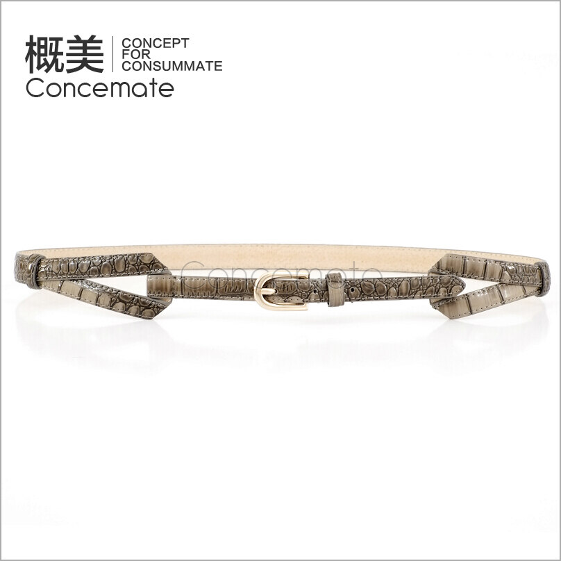 12.12 nubuck cowhide japanned leather crocodile pattern fashion women's strap quality all-match thin belt c696