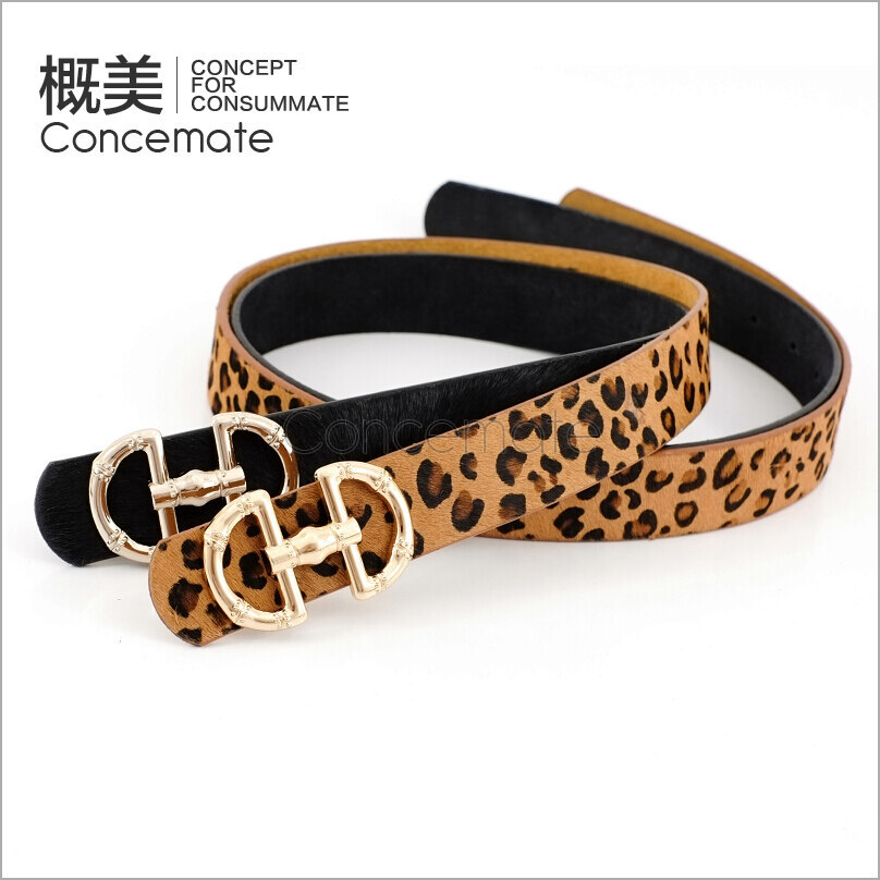 12 66 horsehair leopard print fashion women's genuine leather strap quality women's belt c169