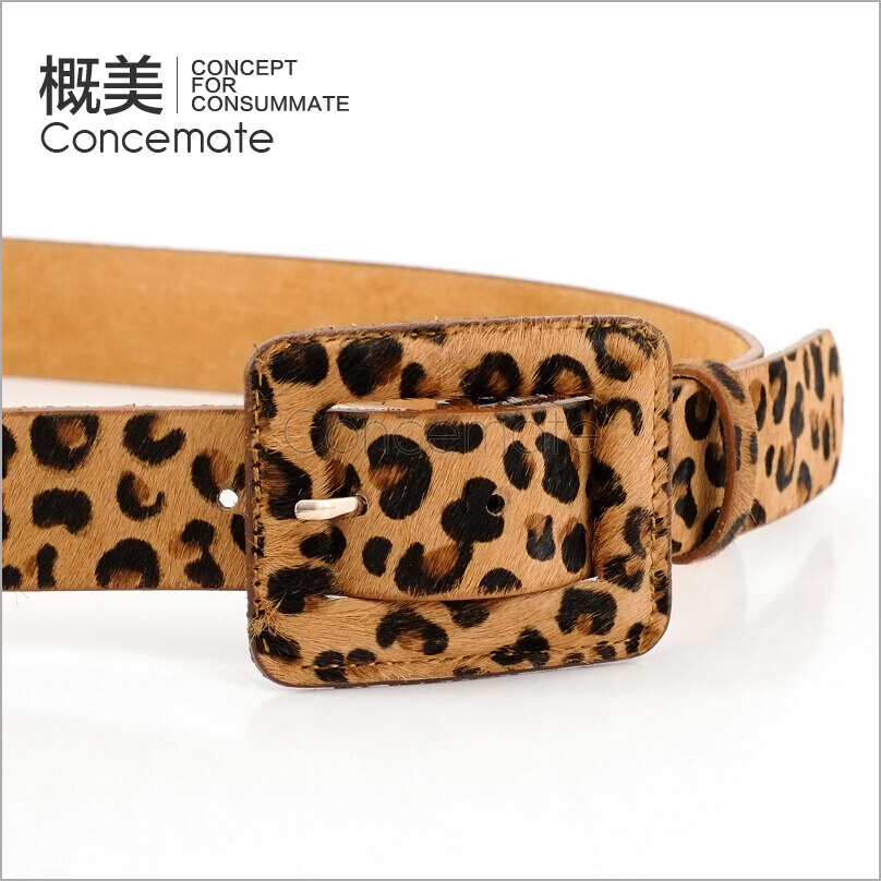 12 anti-allergic horsehair leopard print women's genuine leather strap cowhide bottom female cummerbund belt c700