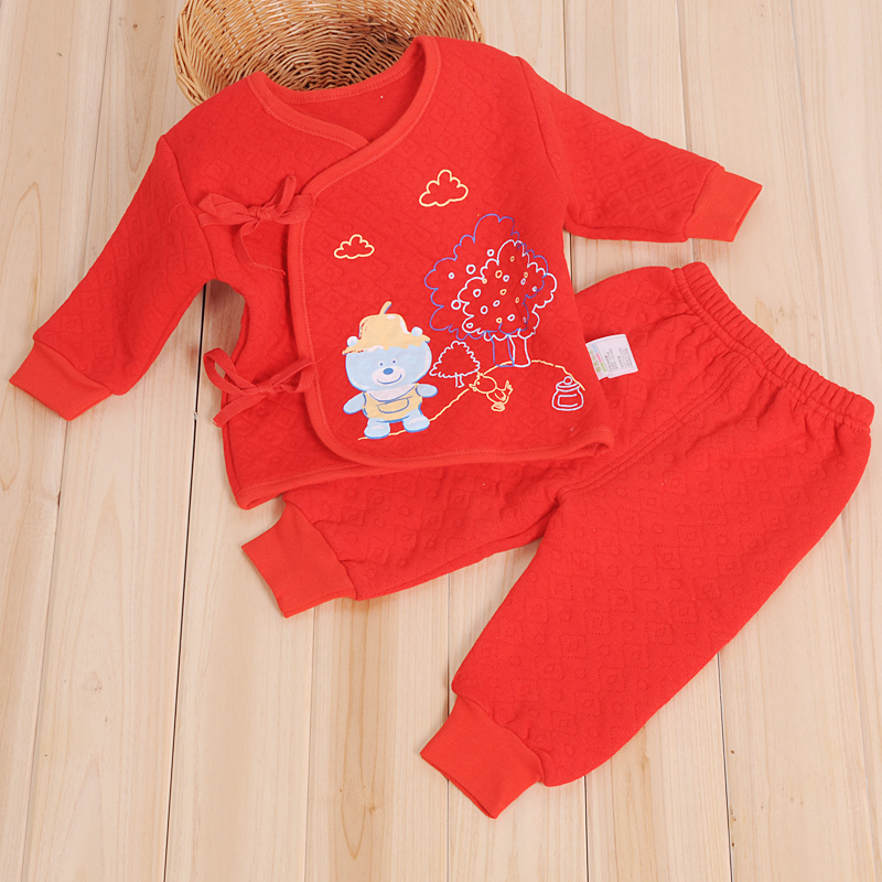 12 autumn and winter new arrival sistance baby clothes newborn thickening set of underwear and underpants
