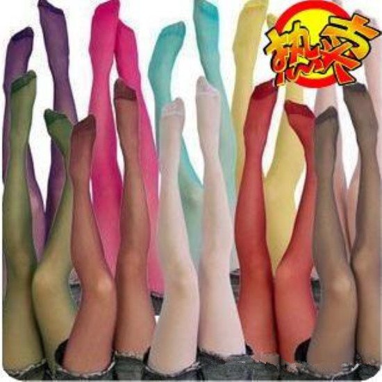 12 Candy color breathable ultra-thin Pantyhose Stockings/Tights Free Shipping 1154