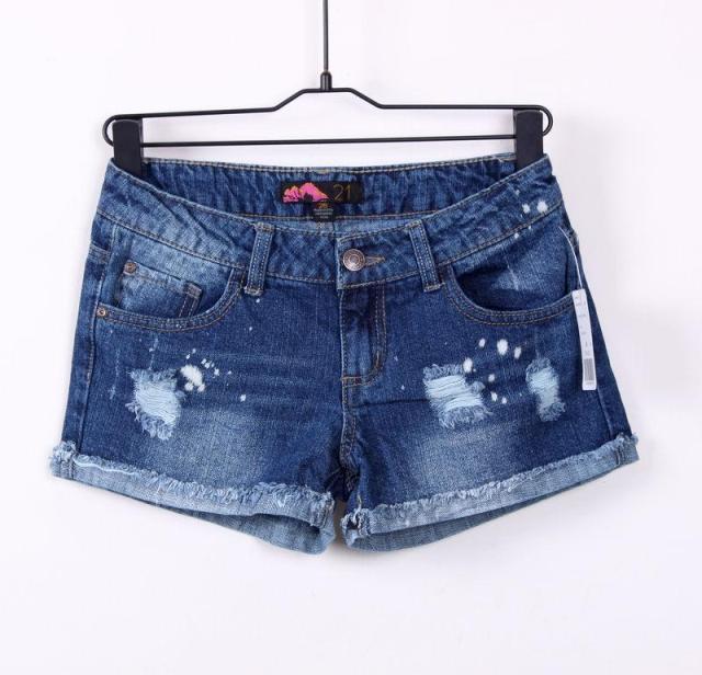 12 fashion water wash distrressed shorts roll-up hem shorts boot cut jeans roll up hem water wash hole denim shorts hot