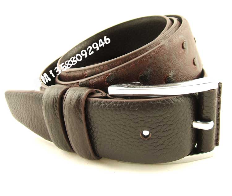 12 ostrich grain women's commercial belt casual all-match fashion pin buckle genuine leather strap