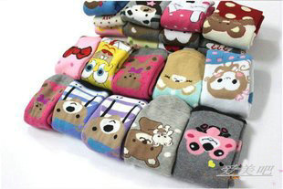 12 pairs Cartoon socks fashion women's towel cartoon socks thickening sock free shipping