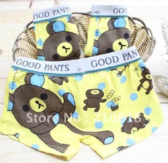 12 pcs / lot animal bear patterns of boy / girl underwear child briefs & boxer shorts are beautiful!Free Shipping