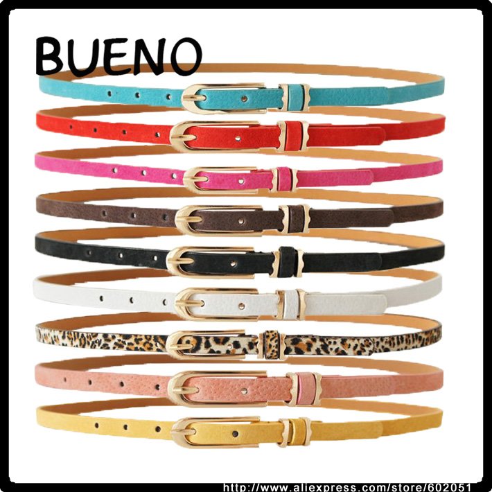 12 pcs/lots Free Shipping Women Ladies Fashion PU Leather Belts Designer Colorful Factory Sale P013