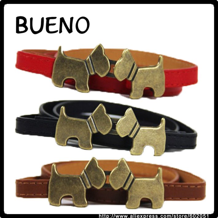 12 pcs/lots Wholesale PU Leather Belt Women Ladies Dog Colorful Fashion Designer Factory Sale P012