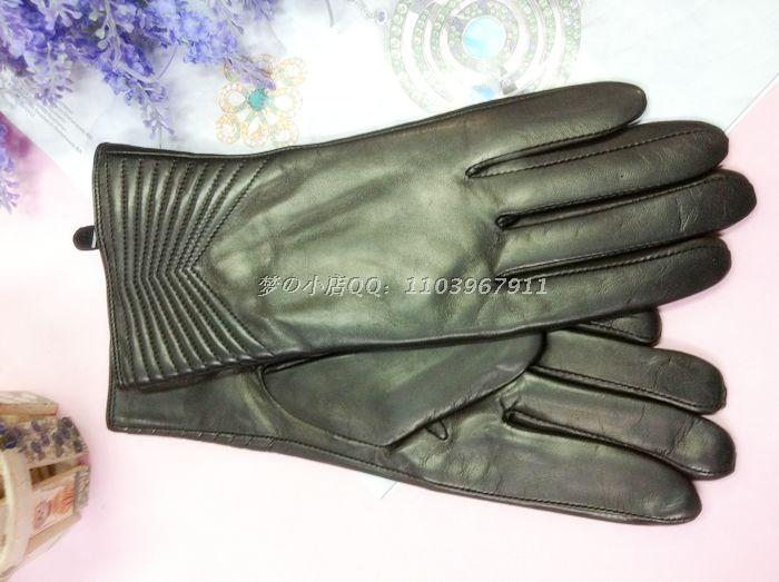 12 women's autumn and winter leather gloves fashion thermal sheepskin genuine leather gloves repair