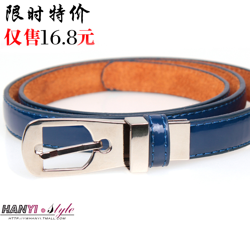 12 women's belt strap Women genuine leather all-match decoration thin belt female fashion japanned leather