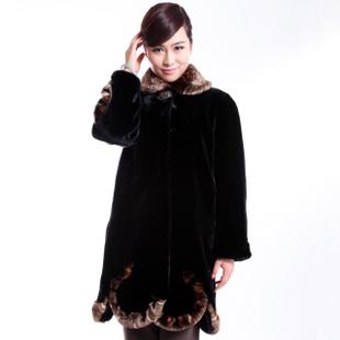 12 women's fur overcoat quinquagenarian quality imitation mink marten velvet plus size thickening long outerwear