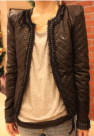 120 Free shipping 2013 newest women PU faux leather clothes coat  stars plaid pattern high shoulder outwear jacket clothing