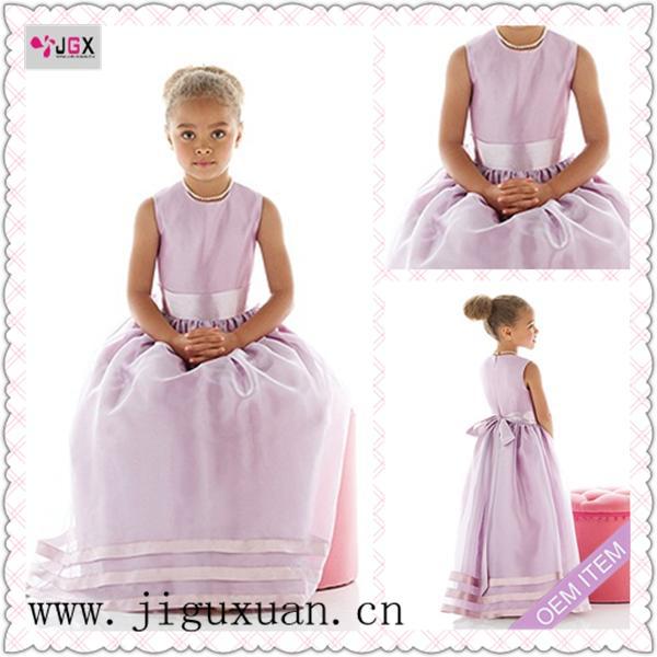 1206-1hs Sweetyt Light PurpleTaffeta Cap-Sleeve A-Line Style Ankle-Length flower girl dress muslim