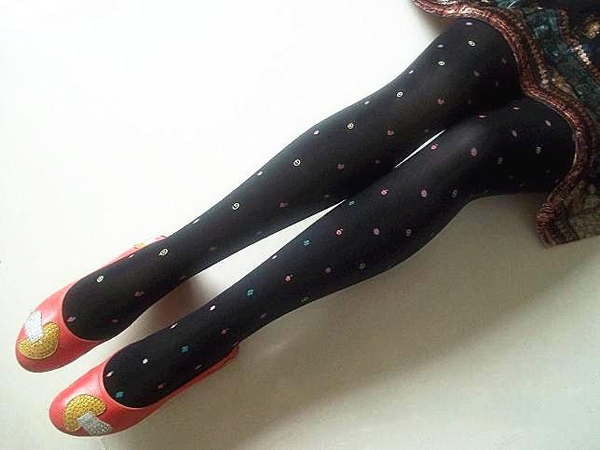120D High Quality Fruit Party Holiday Black Spandex Tattoo Tights Pantyhose Sock FREE SHIPPING