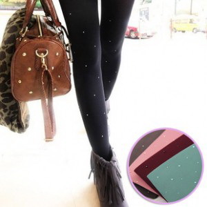 120D Solid color women pantyhose  sexy tights with stones