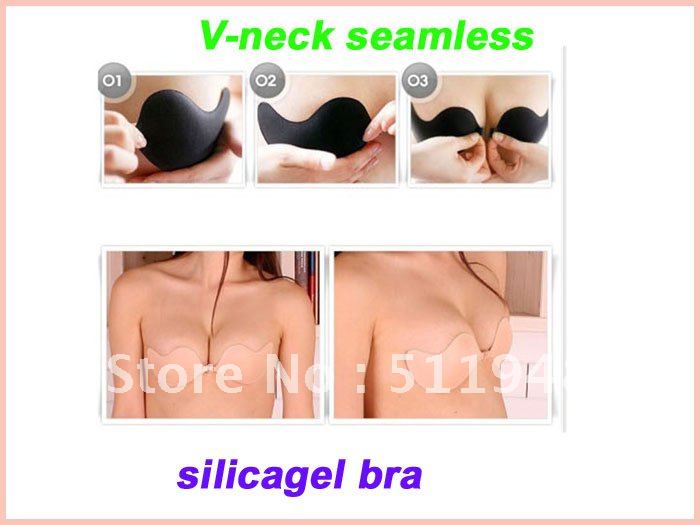 120pairs sexy deep V-neck glossy push up side gathering slip-resistant concentrated ofreceipt invisible bra (retail packaging)