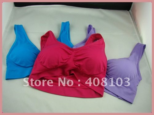 120pcs/lot   NEW ARRIVAL SEAMLESS GENIE BRA WITH REMOVEABLE PADS,3 COLOR A SET NO OTHER SELECT(Retail packaging)