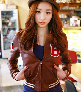 1220 women's 2011 b flag standard women's slim short design leather clothing