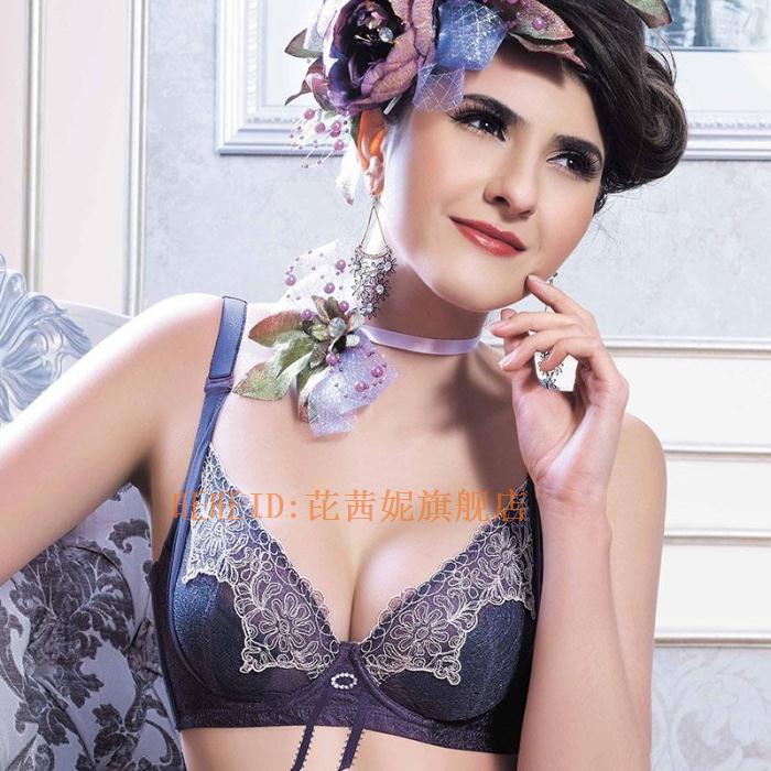 1222 three-dimensional c cup embroidery summer ultra-thin translucent cup bra push up bra