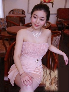 1240 handmade beading rose dress