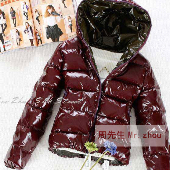 128 2012 autumn and winter women's short design down coat shiny