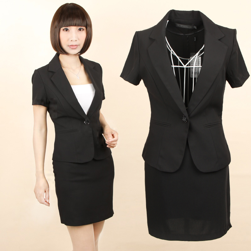 12c8056 work wear formal professional women's skirt front desk uniform skirt set female