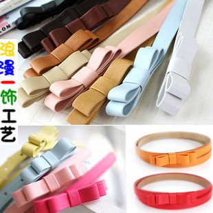 12color korean woman candy color leather buckle belt  bow tie belt waistband belt waistband elastic skirt waistband 12pcs/lot