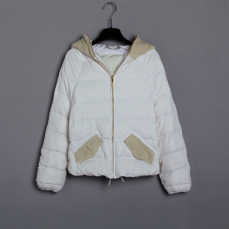 12few12247 ofdynamism fresh vitality knitted short design down coat