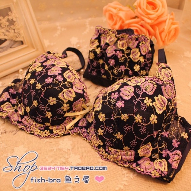 12k embroidery lactophrys thin cup 70c75a bra set