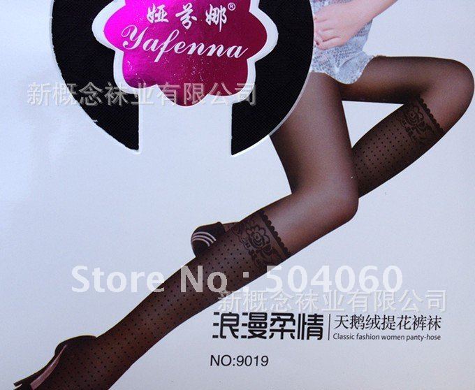 12pairs/lot, 2012 New Euro Retro Style 20 Denier women's black sexy fake knee-high jacquards sheer pantyhoses socks