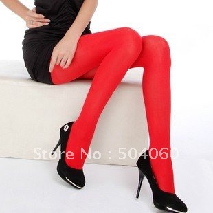 12pairs/lot, 2012 super star's fashion new hosiery style, 120 Denier, lady hot pure red opaque tights socks